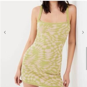 For Love & Lemons Simone Mini Dress Green Arcrylic sz XS xsmall NWT Sold Out